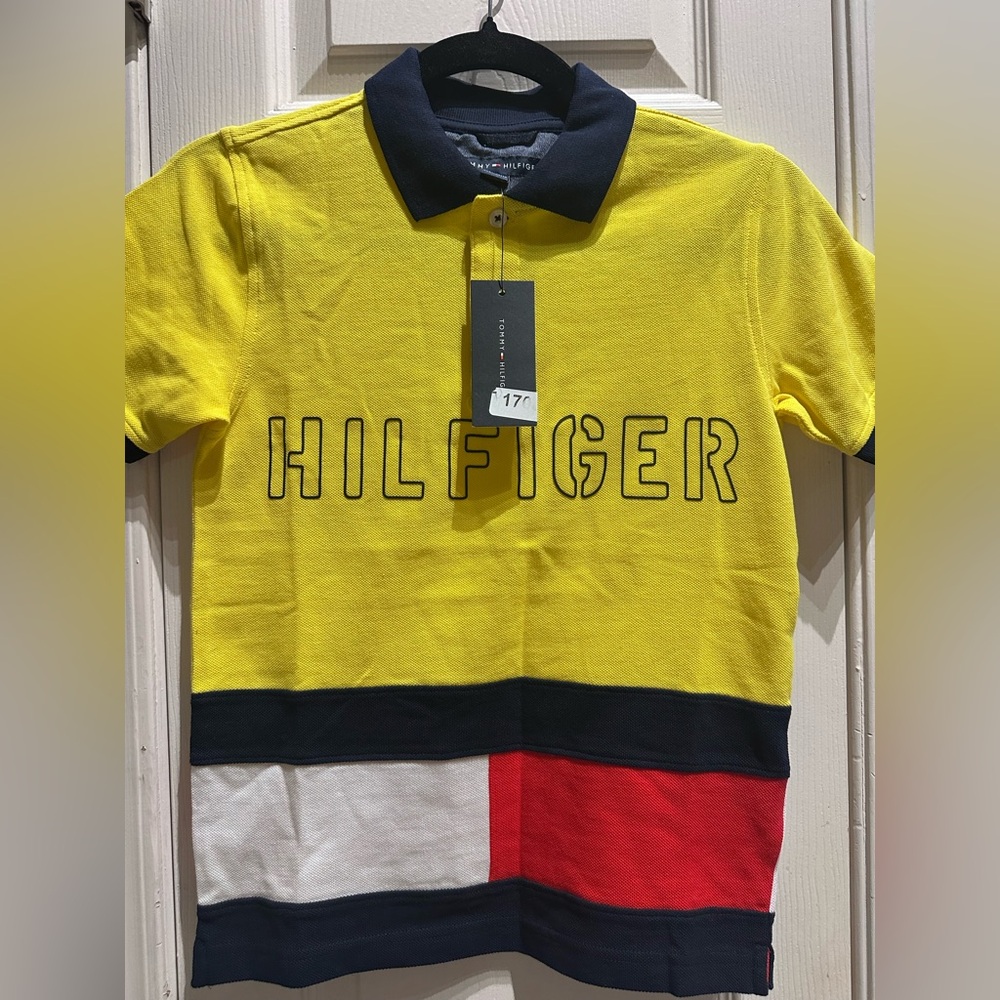 Tommy Hilfiger Kids Yellow Polo with Colorblock Design